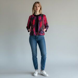 Elementz Vibrant Sequin Jacket in Pink and Purple